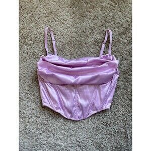 Urban Outfitters Lexi Satin Cowl Corset Top in Lilac Size MEDIUM